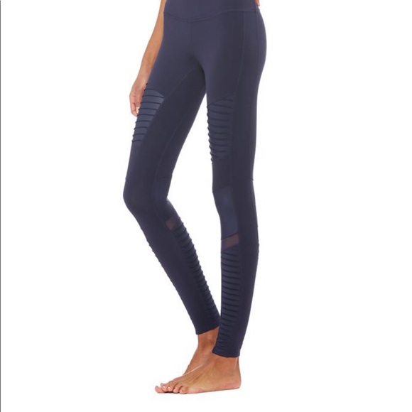 **SOLD** ALO Yoga Moto High Waist Leggings (Navy) - Picture 2 of 8